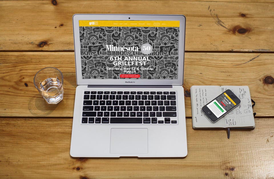 MNMO Grillfest website on desktop frame